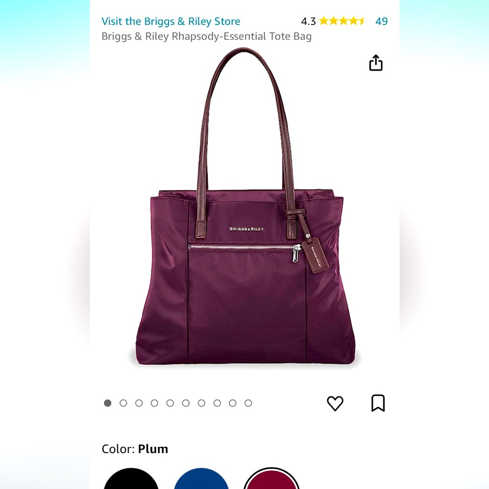 Brand new Briggs & Riley plum tote bag